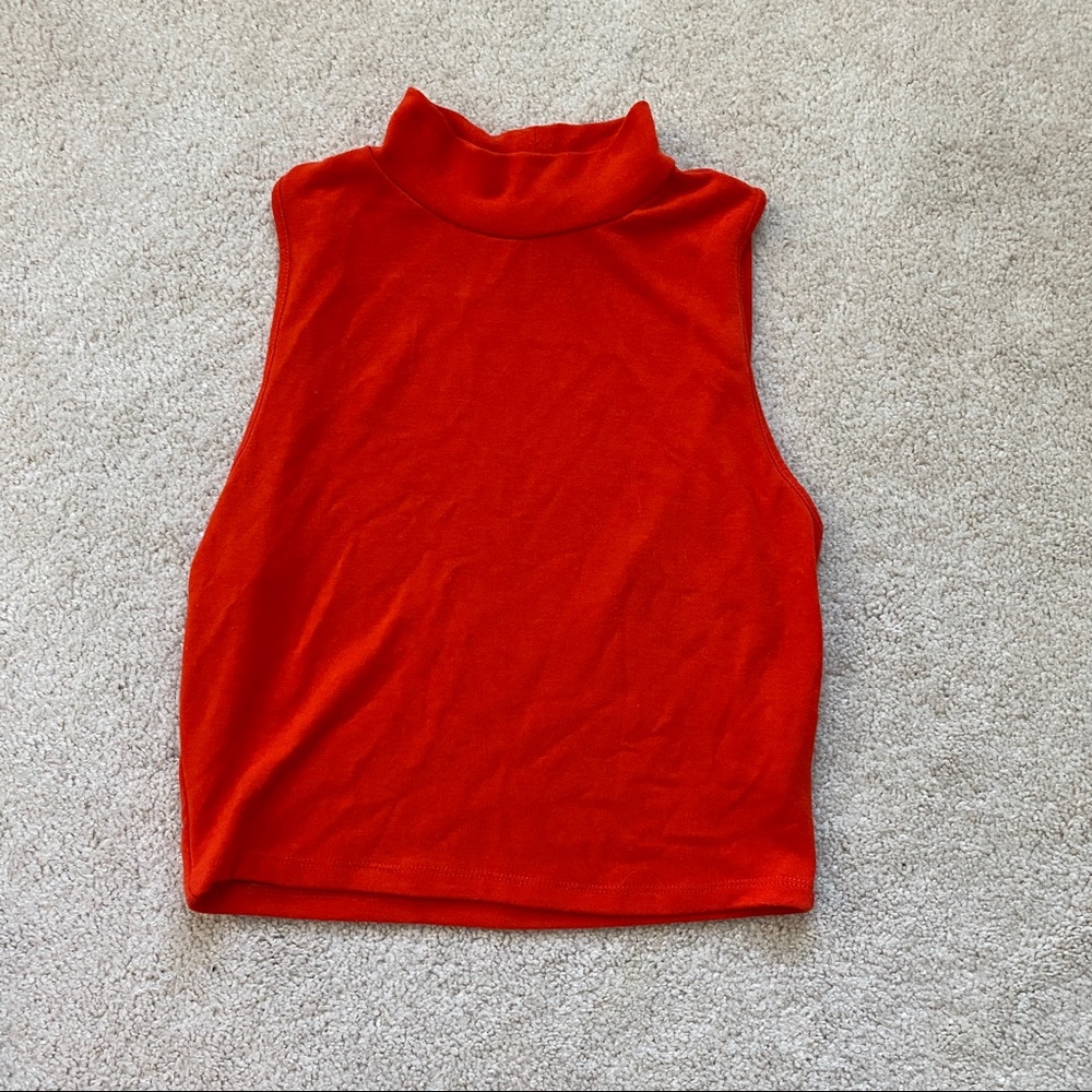 Forever 21 mock neck orange tank top size large
